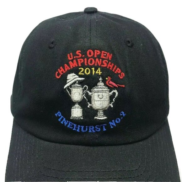 US Open 2014 Championships Pinehurst Hat Black USGA Member Adjustable Cap New - Picture 1 of 7